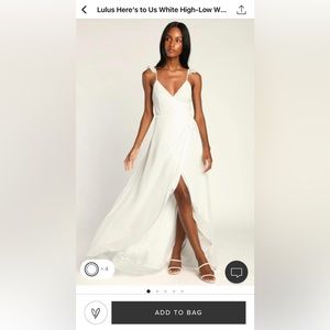 Lulu’s Here’s to Us White High Low Wrap Dress. Size:XL